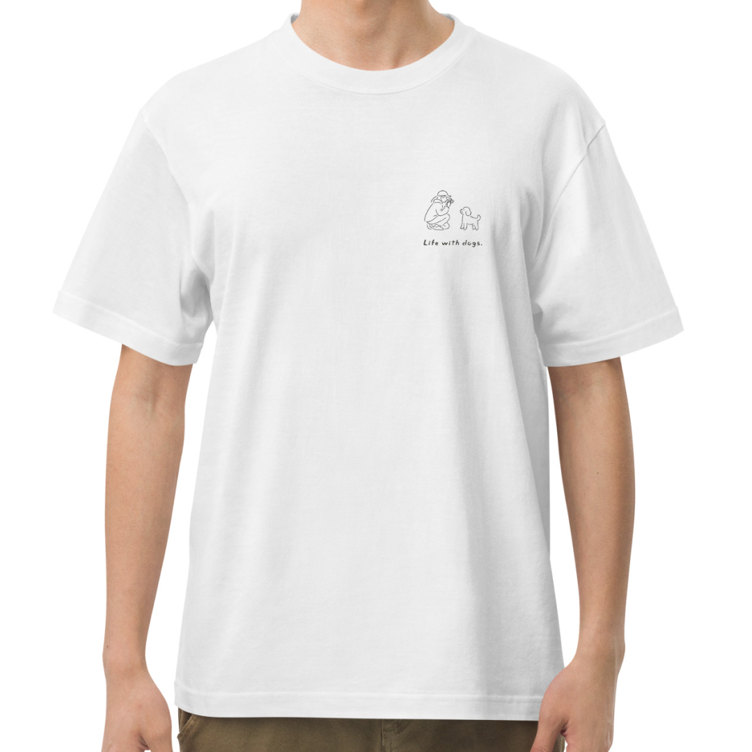 Life with dogs.  Logo Tee – White
