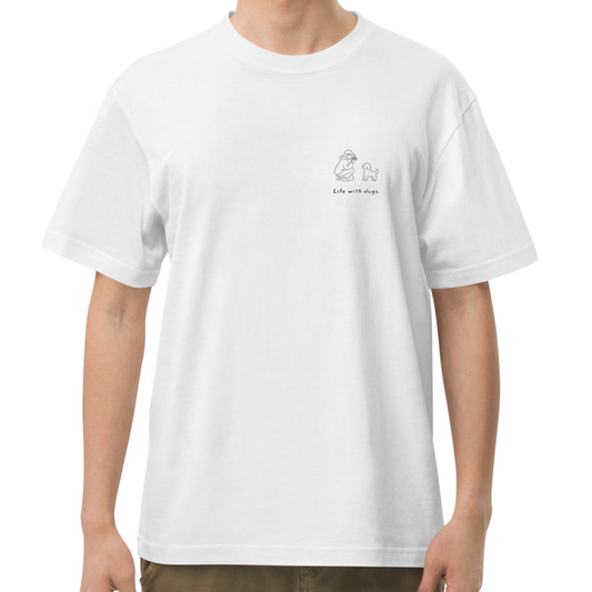 Life with dogs.  Logo Tee – White