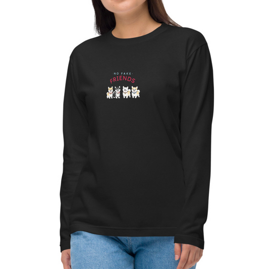 NO FAKE FRIENDS. Long Sleeve Tee – Black