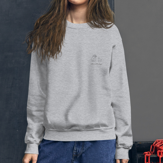 Life with dogs.  Logo Sweat – Gray