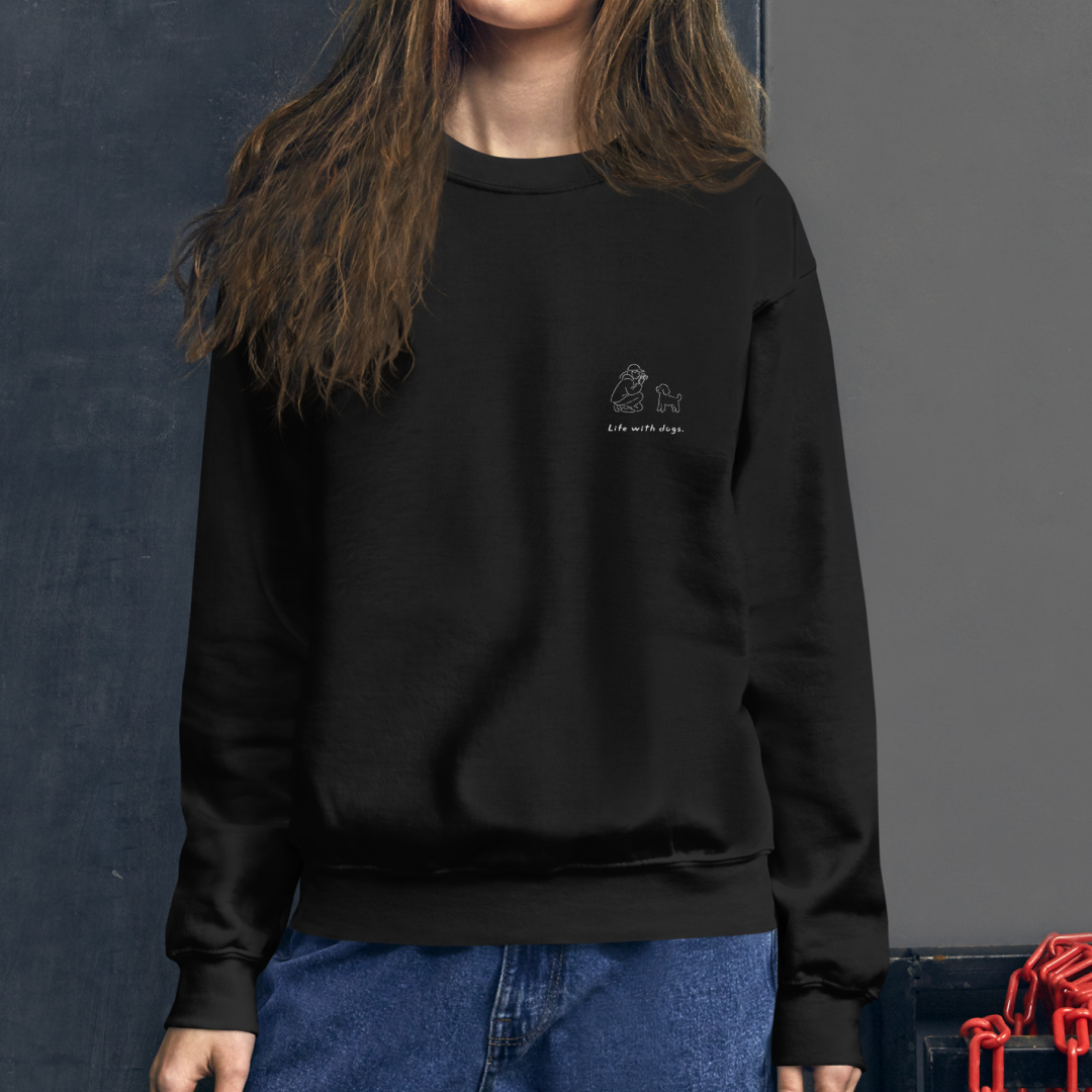 Life with dogs.  Logo Sweat – black