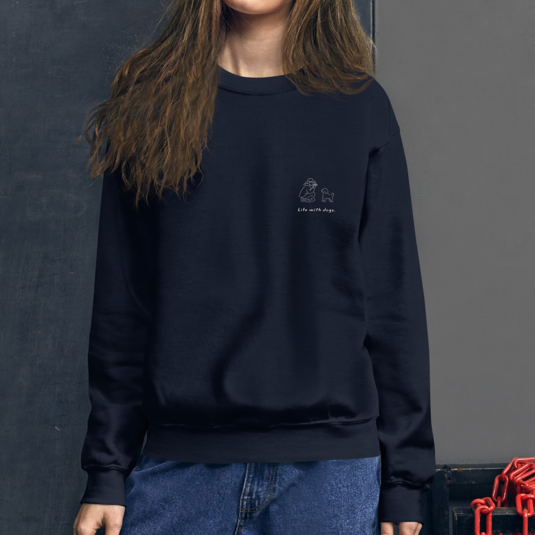 Life with dogs.  Logo Sweat – Navy