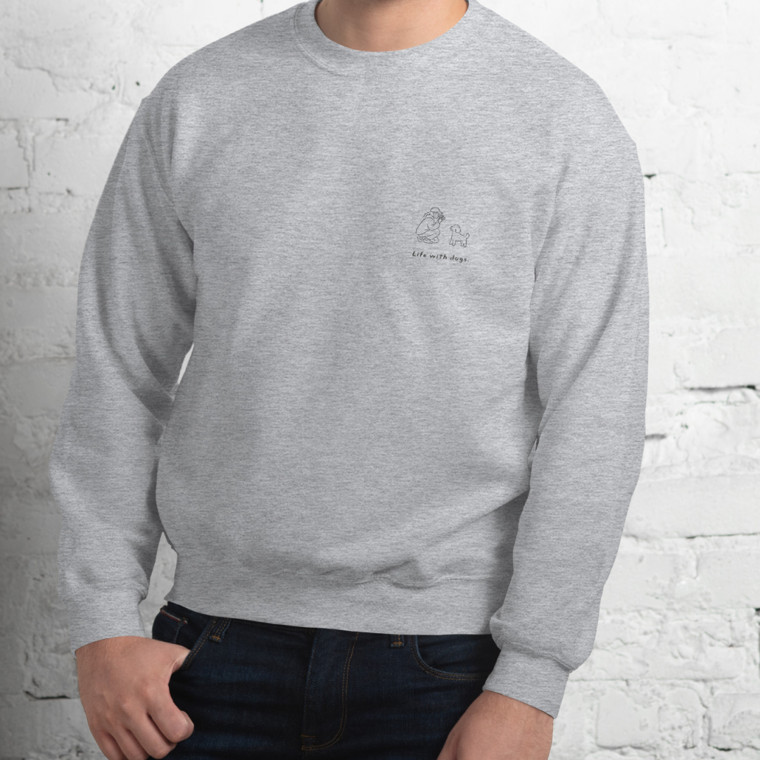 Life with dogs.  Logo Sweat – Gray