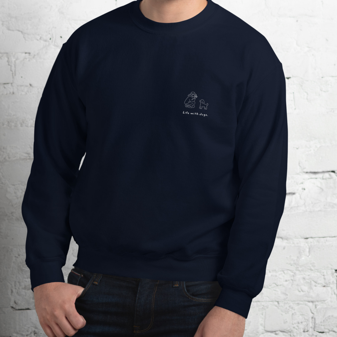 Life with dogs.  Logo Sweat – Navy