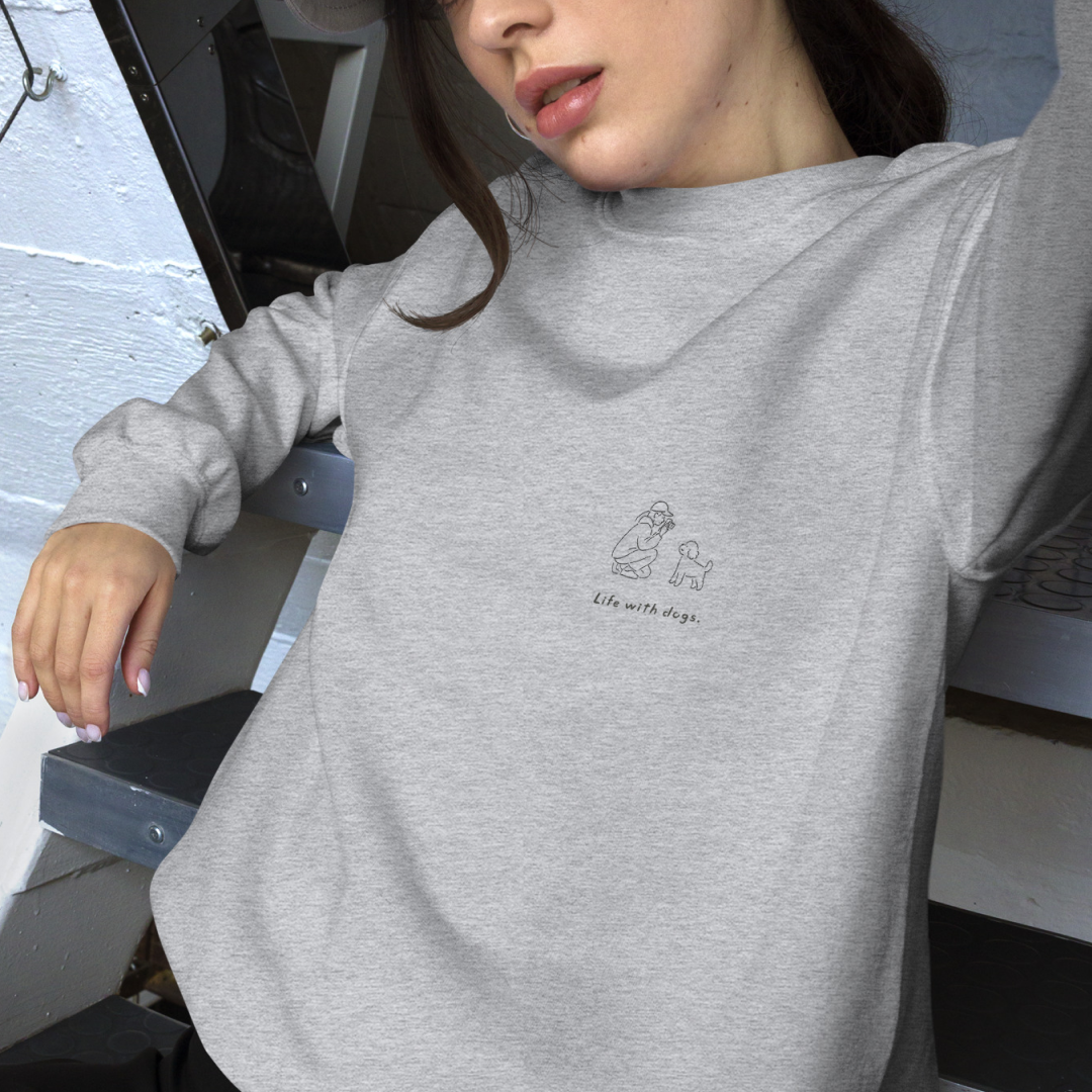Life with dogs.  Logo Sweat – Gray