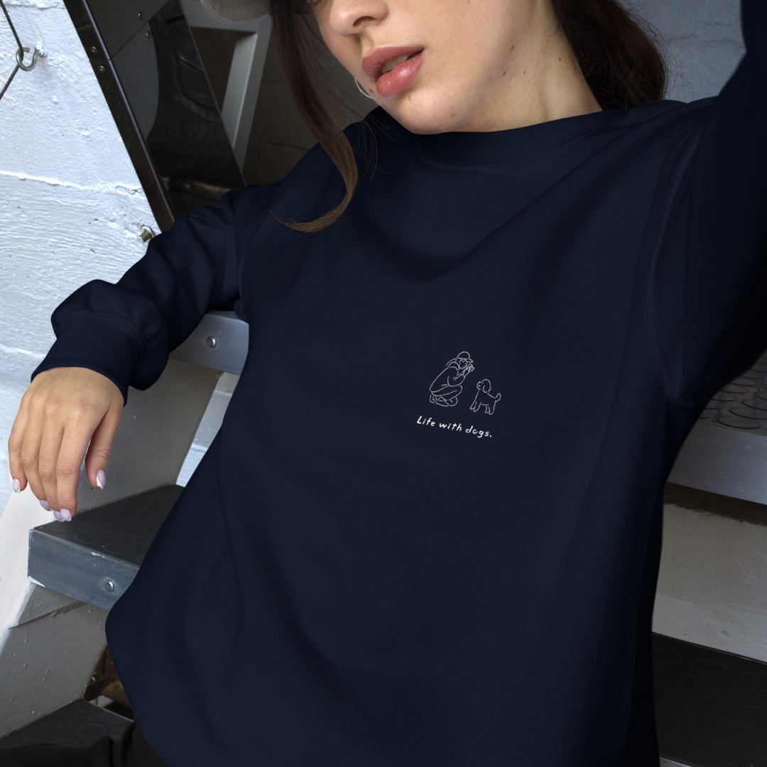 Life with dogs.  Logo Sweat – Navy
