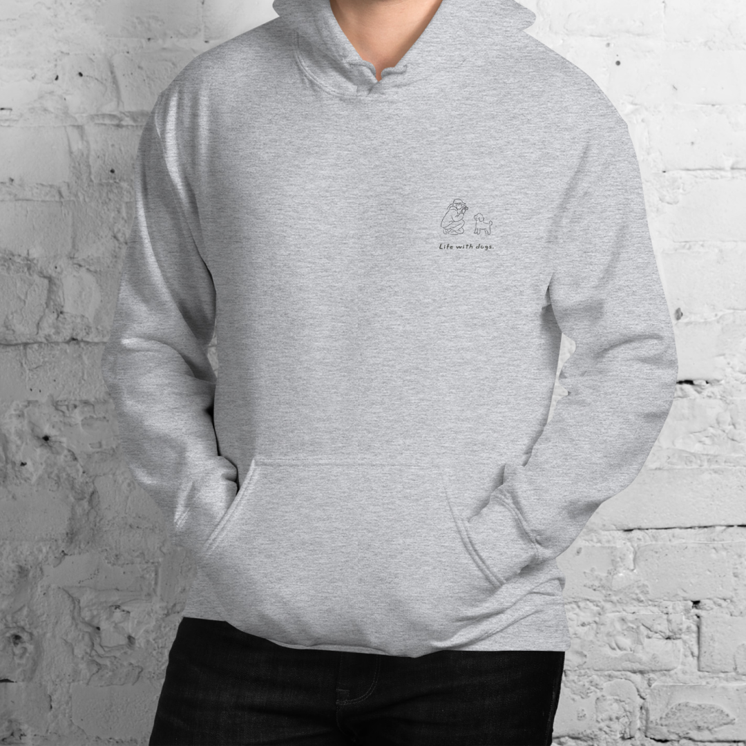 Life with dogs.  Logo Hoodie – Gray
