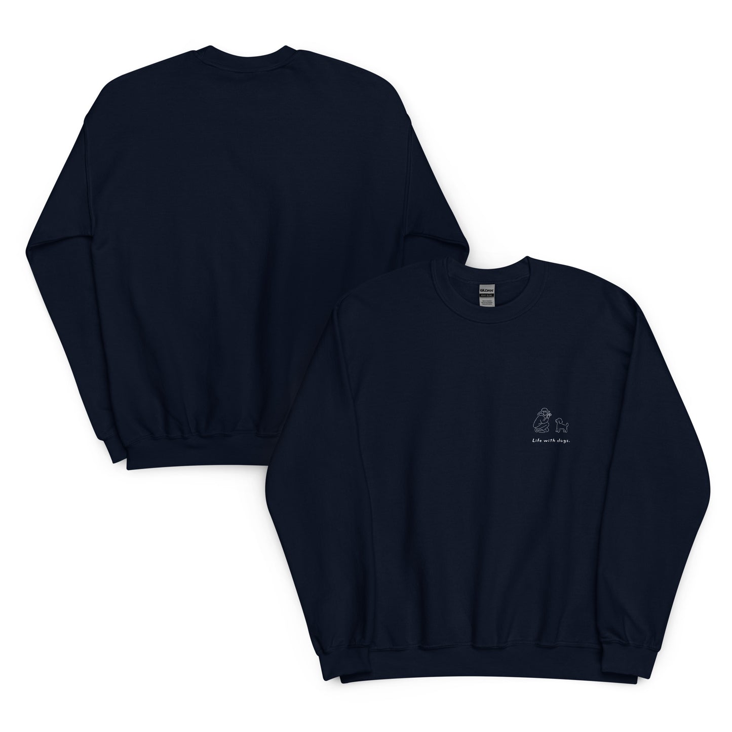 Life with dogs.  Logo Sweat – Navy