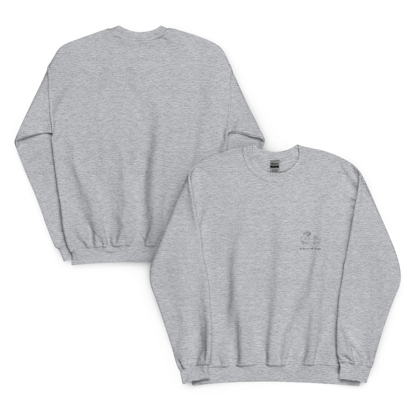 Life with dogs.  Logo Sweat – Gray