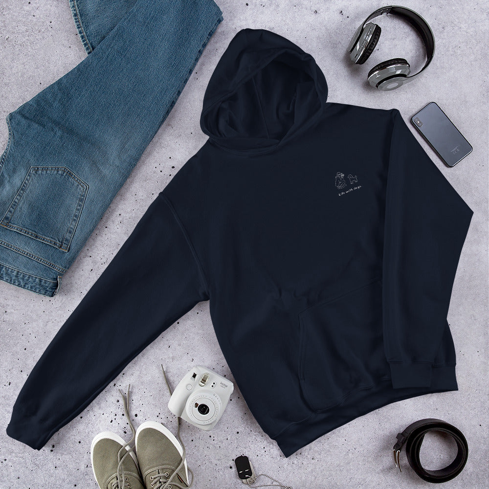 Life with dogs.  Logo Hoodie – Navy