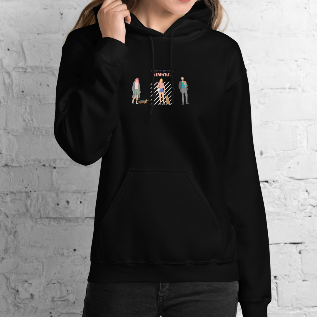 Walk with you, always. Hoodie – Black