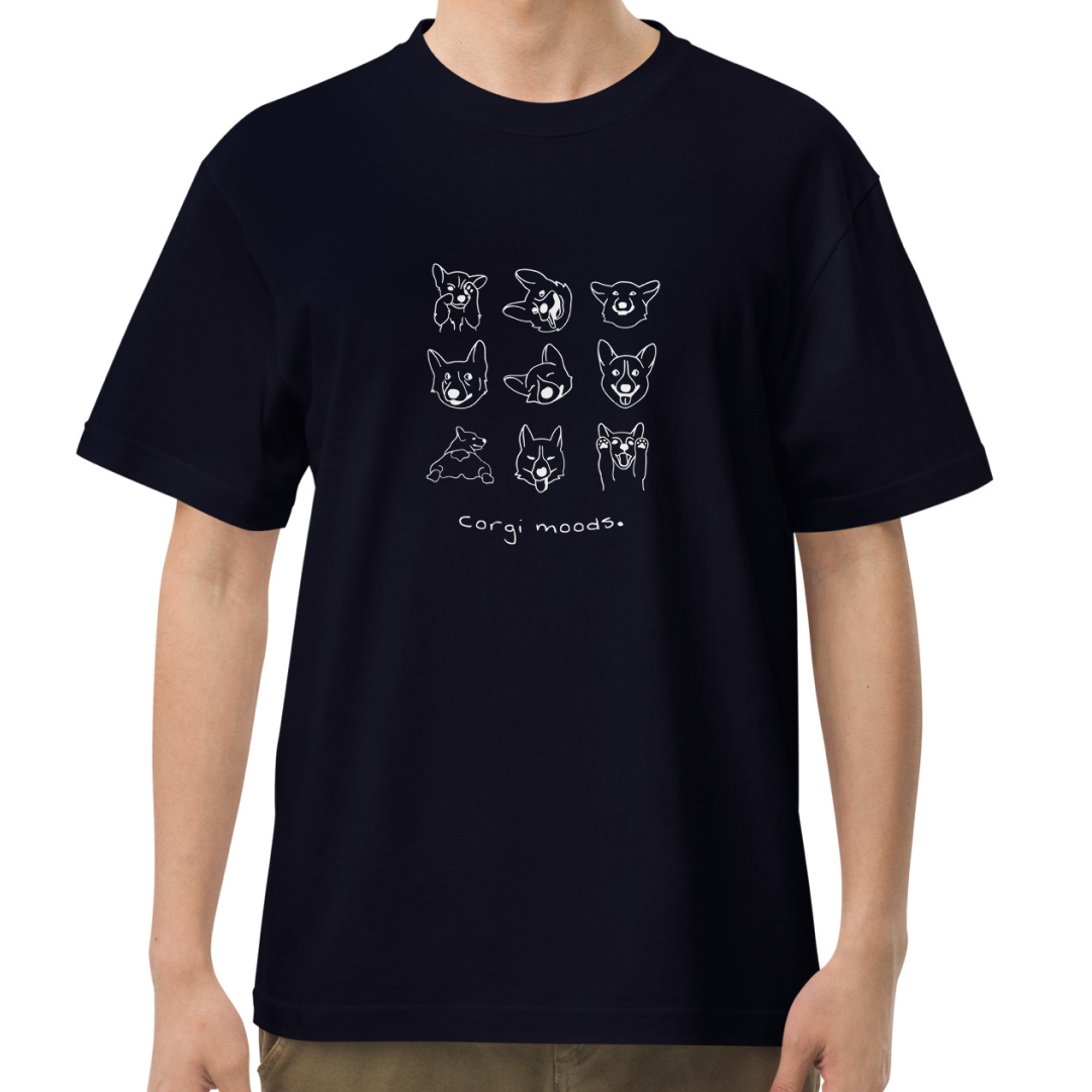 Corgi Moods. Tee – Navy