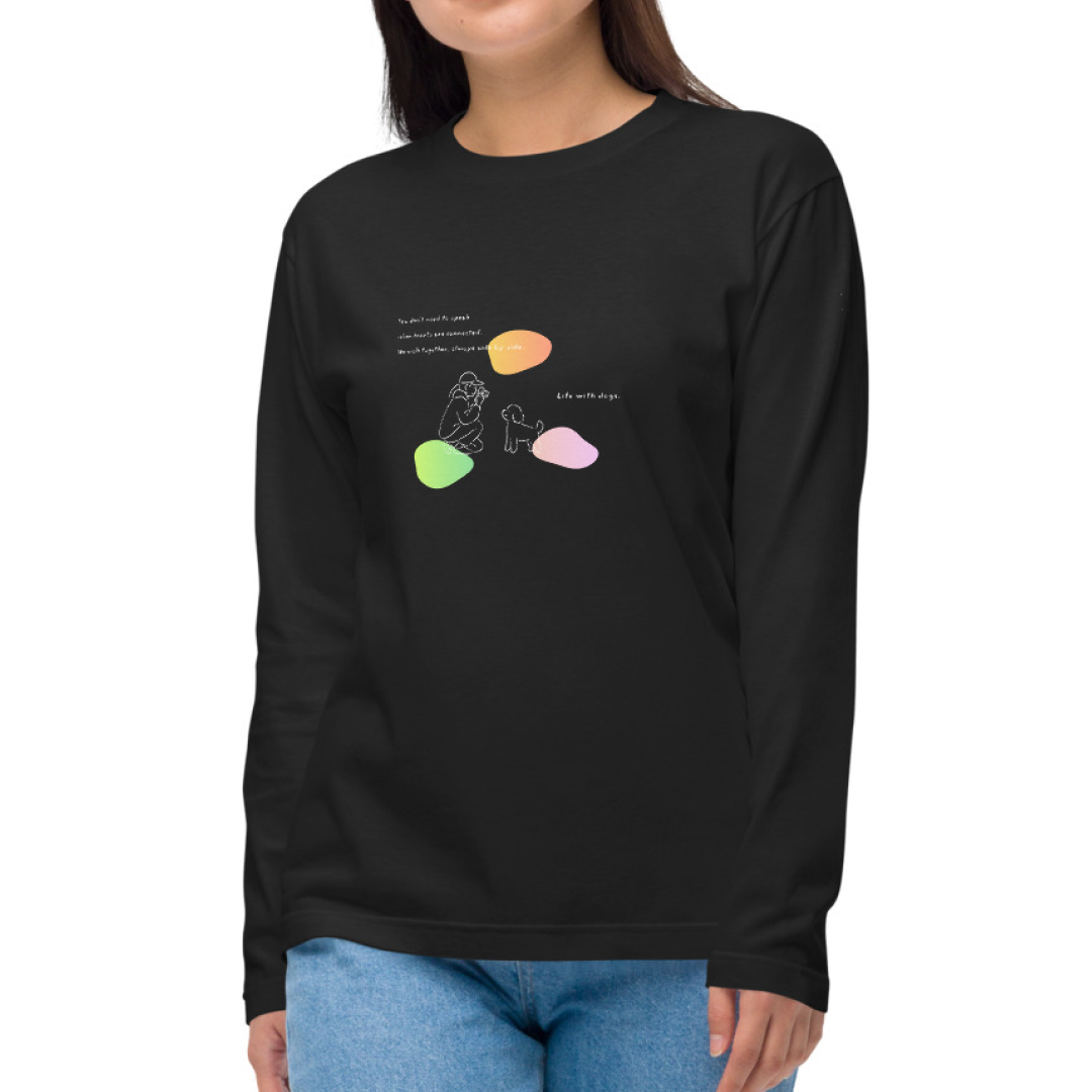 Life with dogs. Long Sleeve Tee – Black