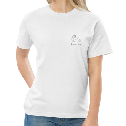 Life with dogs.  Logo Tee – White