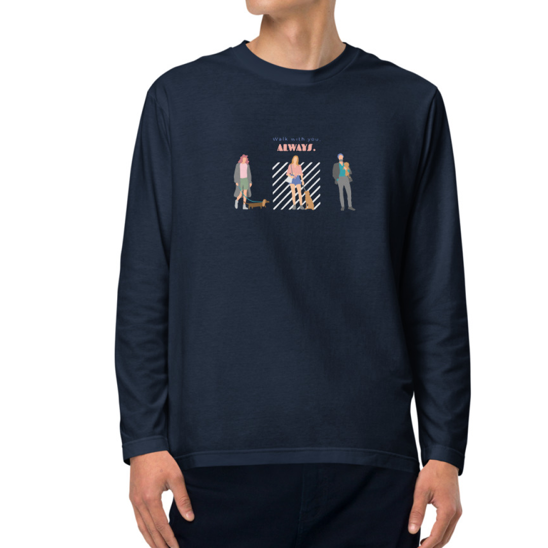Walk with you, always. Long Sleeve Tee – Navy