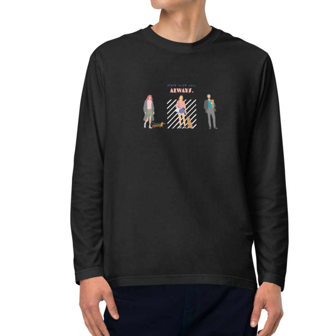 Walk with you, always. Long Sleeve Tee – Black