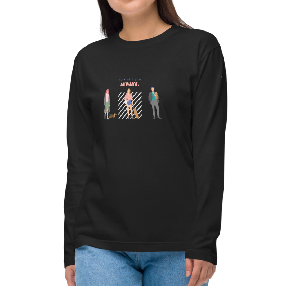 Walk with you, always. Long Sleeve Tee – Black