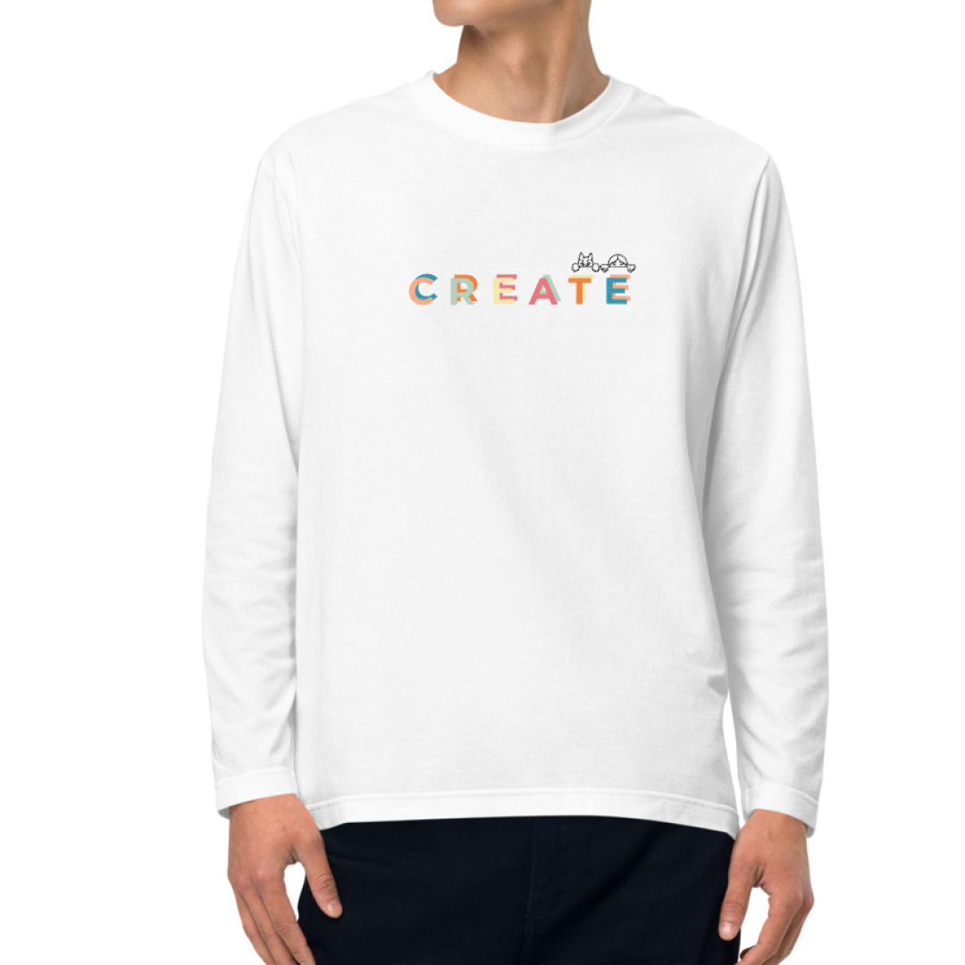 Create together. Long Sleeve Tee – White