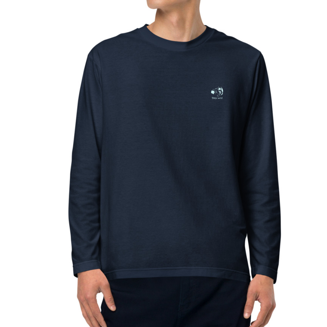 Stay wild. Long Sleeve Tee – Navy