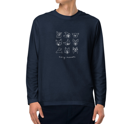 Corgi Moods. Long Sleeve Tee – Navy