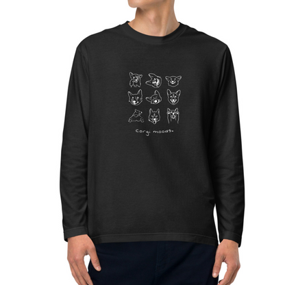 Corgi Moods. Long Sleeve Tee – Black