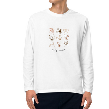 Corgi Moods. Long Sleeve Tee – White