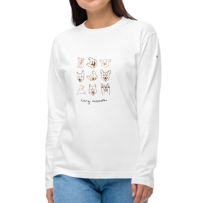 Corgi Moods. Long Sleeve Tee – White