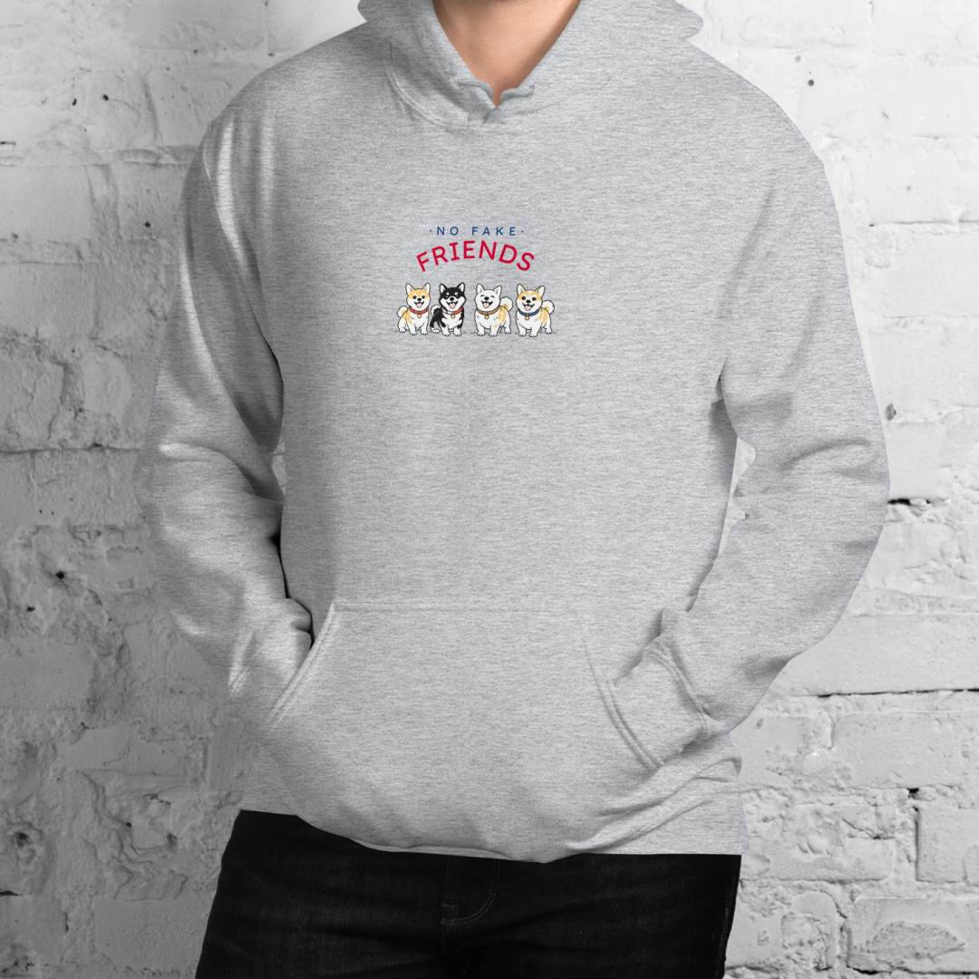 NO FAKE FRIENDS. Hoodie – Gray