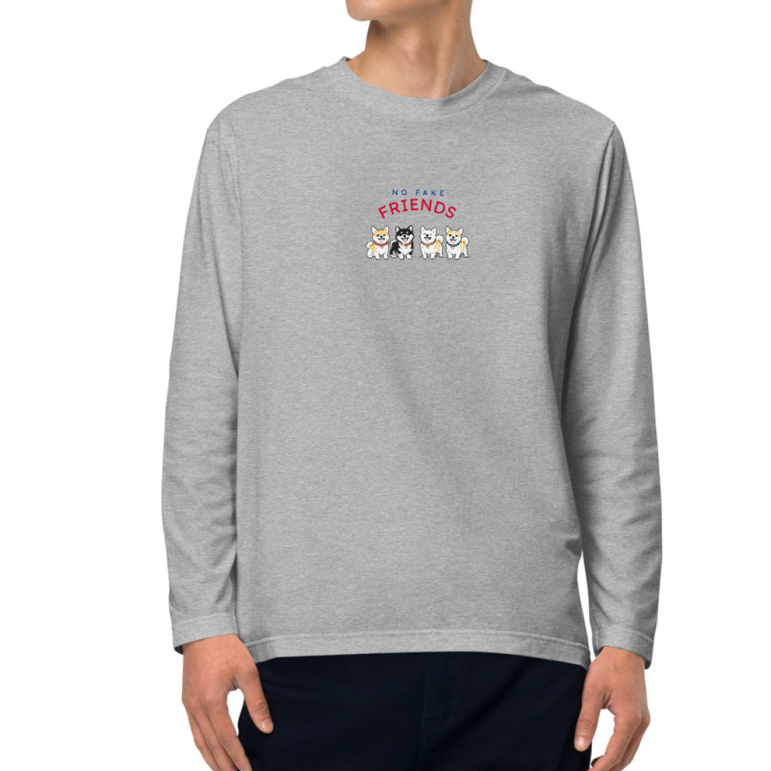NO FAKE FRIENDS. Long Sleeve Tee – Gray