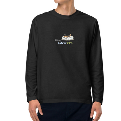 Soft nap, slow day. Long Sleeve Tee – Black
