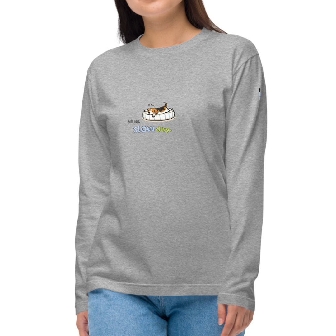 Soft nap, slow day. Long Sleeve Tee – Gray
