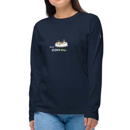 Soft nap, slow day. Long Sleeve Tee – Navy