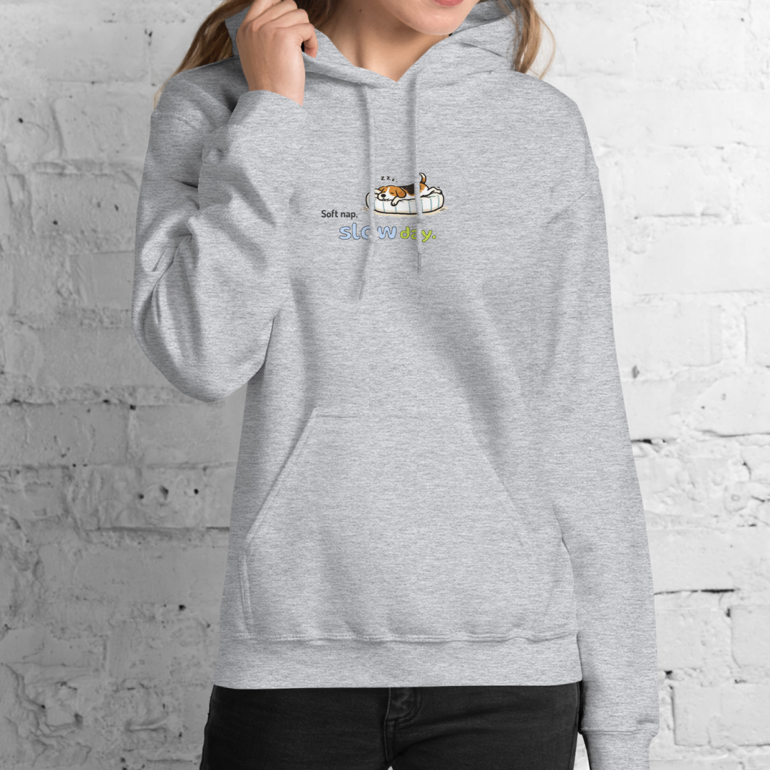 Soft nap, slow day. Hoodie – Gray