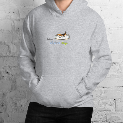 Soft nap, slow day. Hoodie – Gray