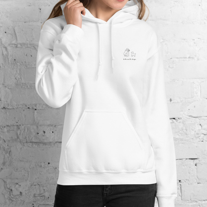 Life with dogs.  Logo Hoodie – White