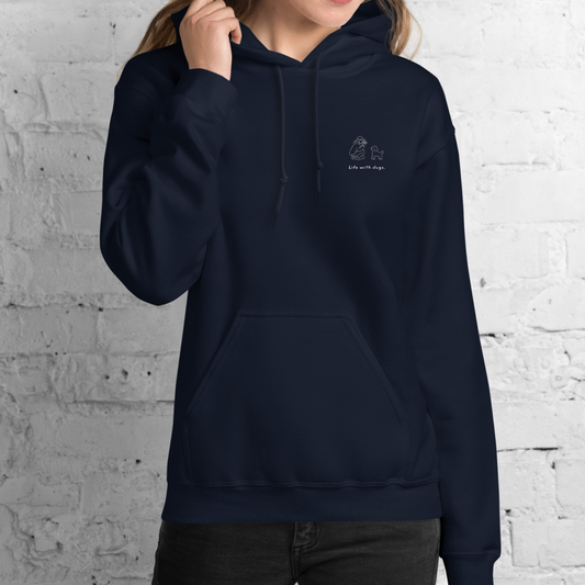 Life with dogs.  Logo Hoodie – Navy