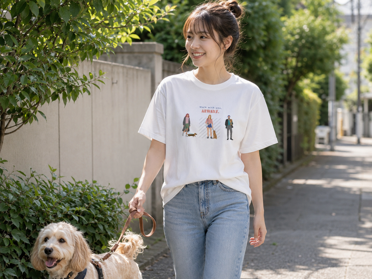 Walk with you, always. Tee – White