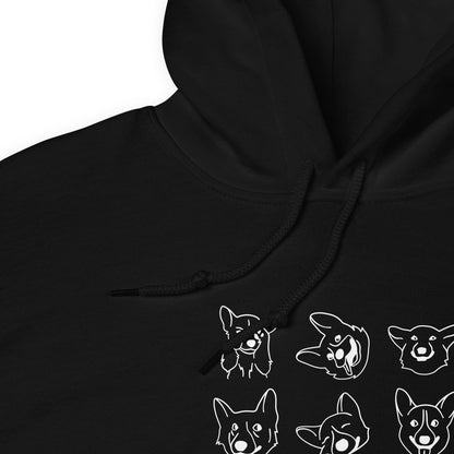 Corgi Moods. Hoodie – Black