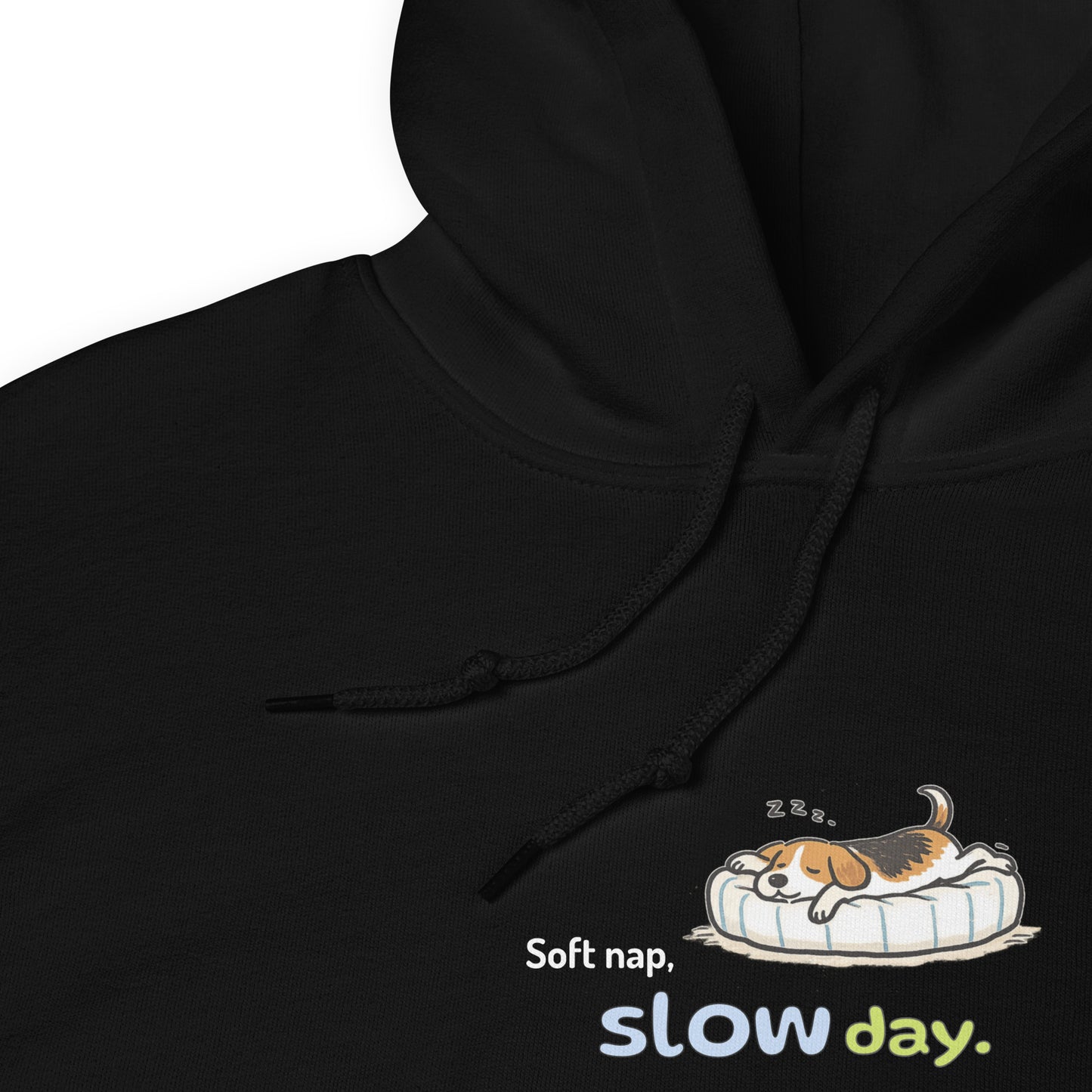 Soft nap, slow day. Hoodie – Black