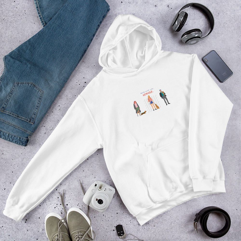 Walk with you, always. Hoodie – White