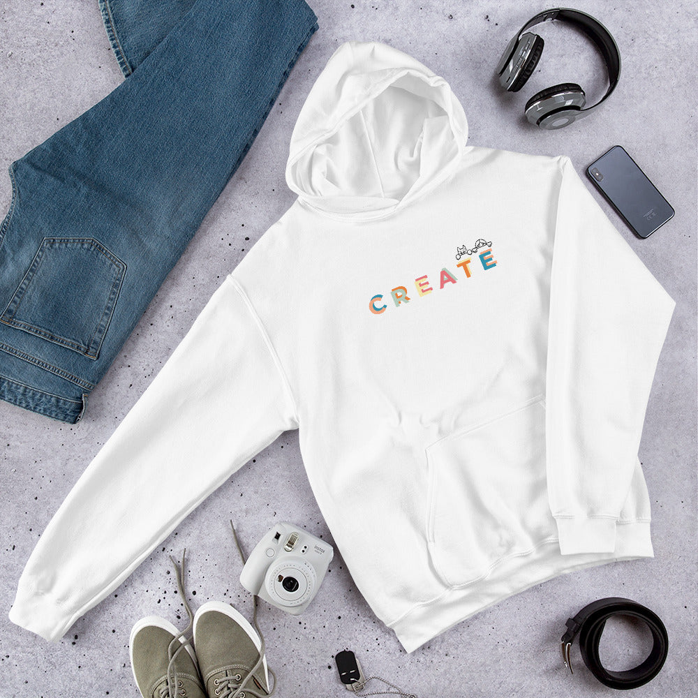 Create together. Hoodie – White