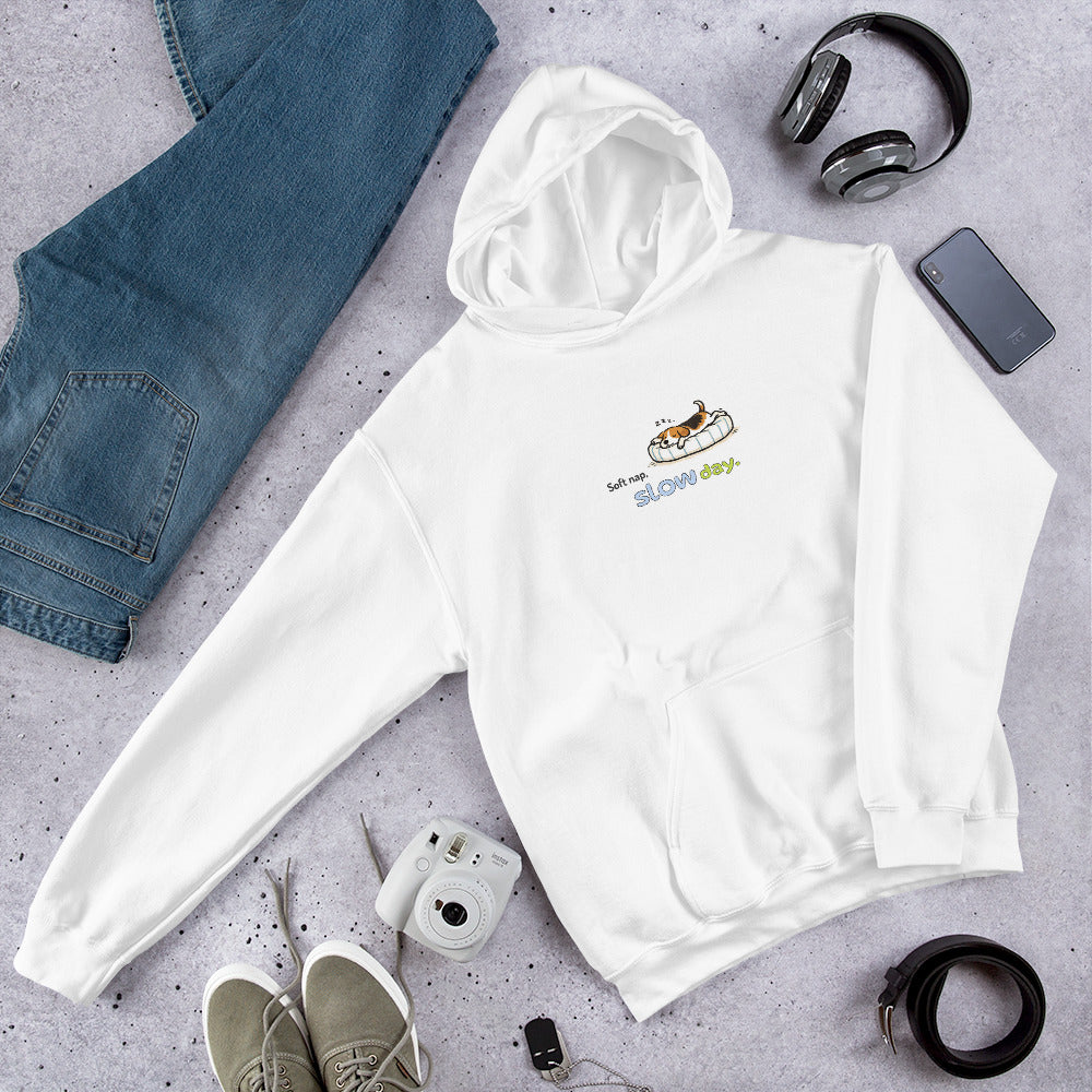 Soft nap, slow day. Hoodie – White