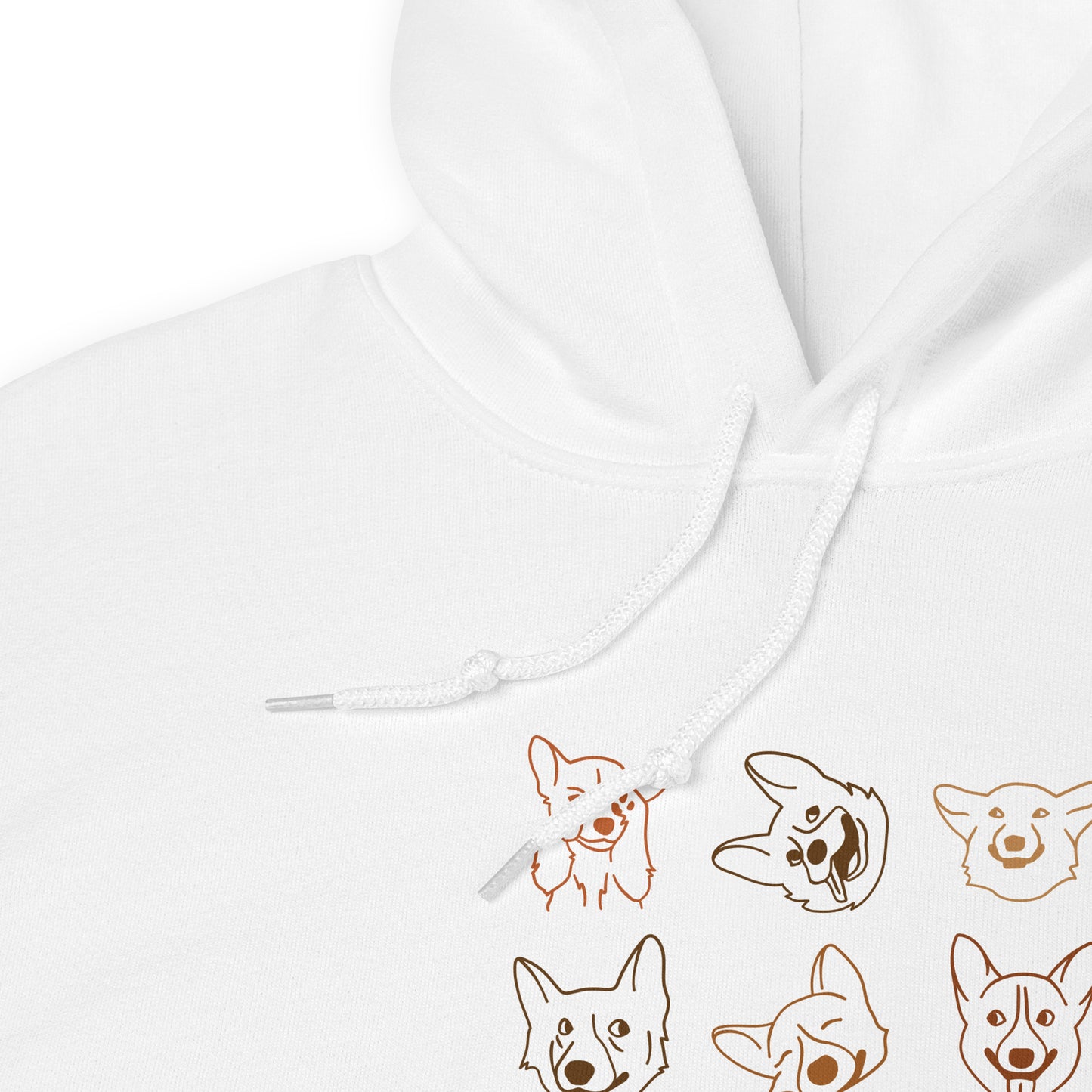 Corgi Moods. Hoodie – White