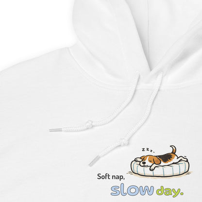 Soft nap, slow day. Hoodie – White