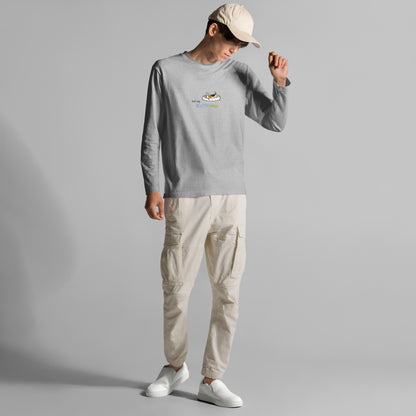 Soft nap, slow day. Long Sleeve Tee – Gray