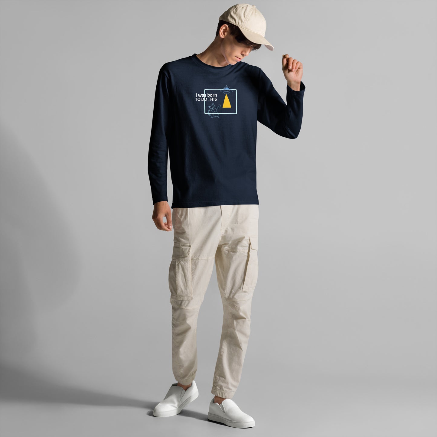 I was born. TO DO THIS. Long Sleeve Tee – Navy