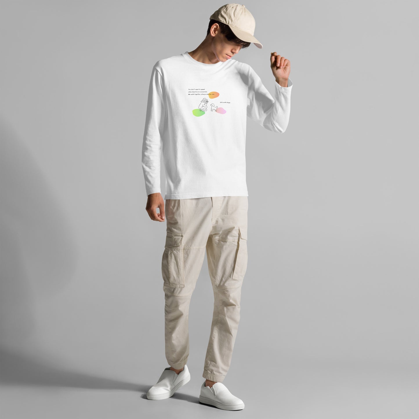 Life with dogs. Long Sleeve Tee – White