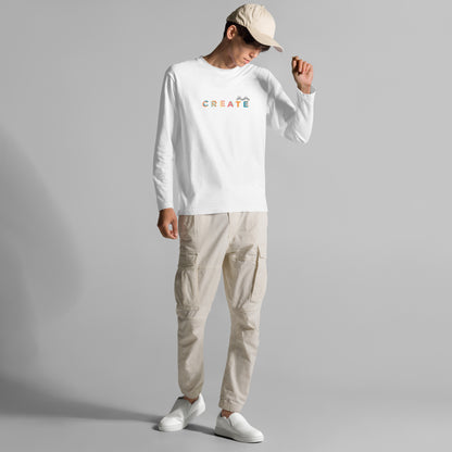 Create together. Long Sleeve Tee – White