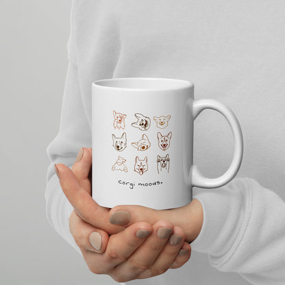 Corgi Moods.  Mug – White