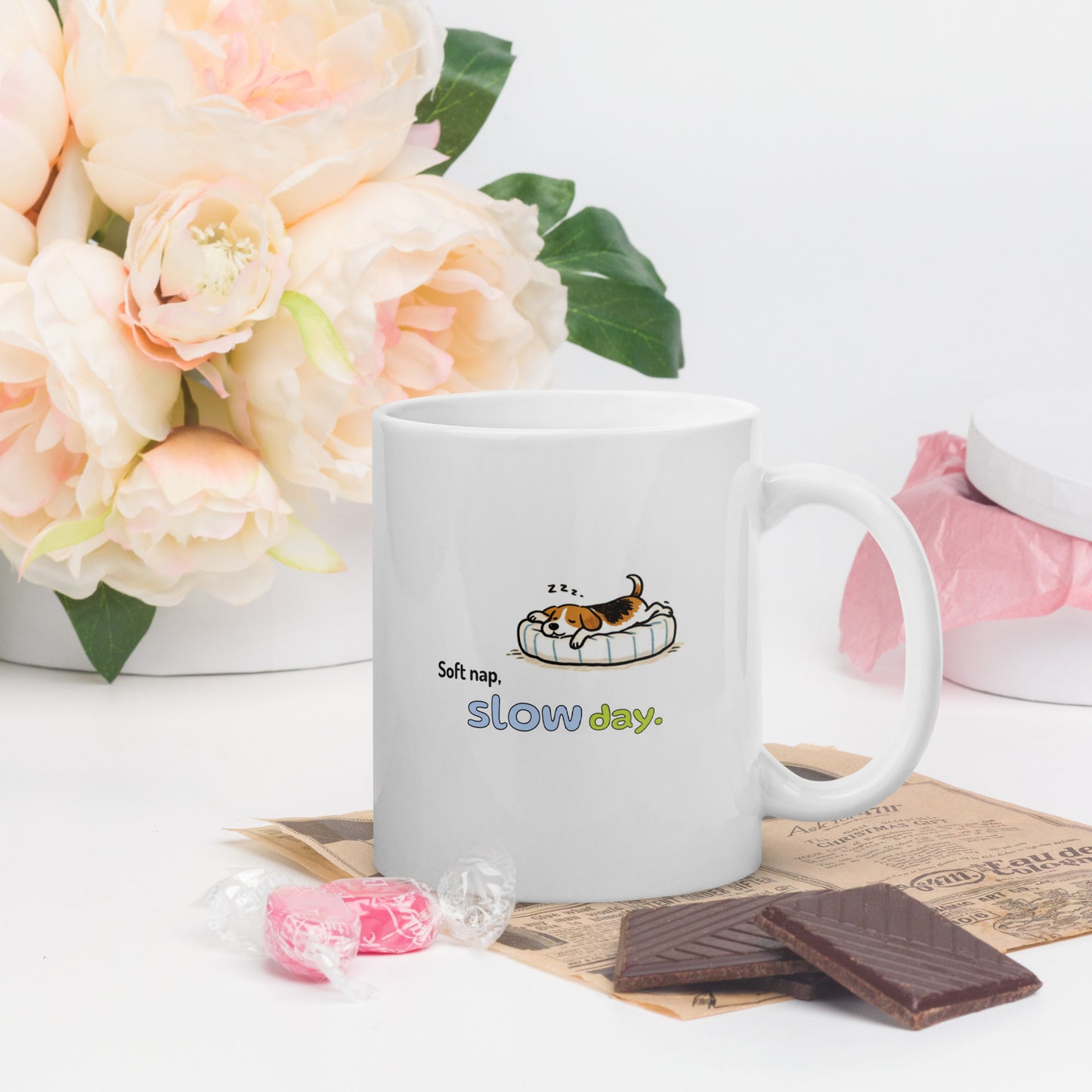 Soft nap, slow day. Mug – White